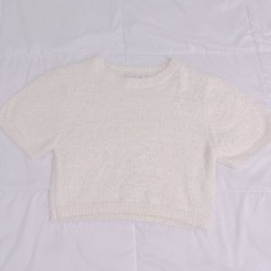 White Sweater Short Sleeve